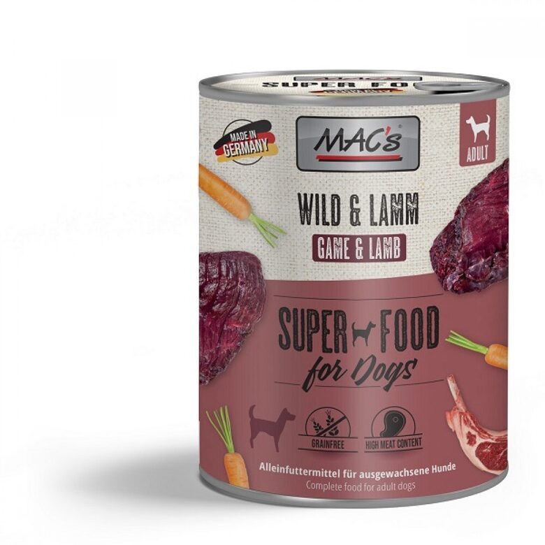MAC's Dog Wild & Lamm - konservi suņiem ar medījumu & jēru 400 g